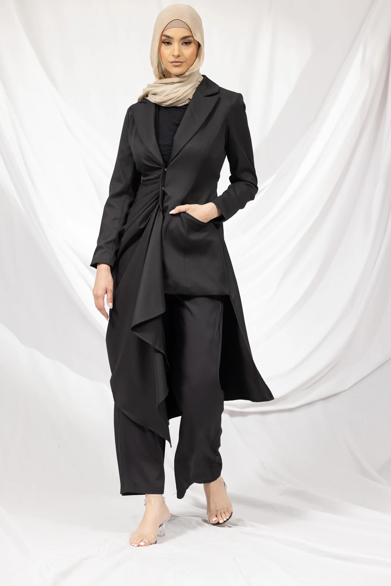 The Crescent Csillia Side Drape Jacket - Image 13