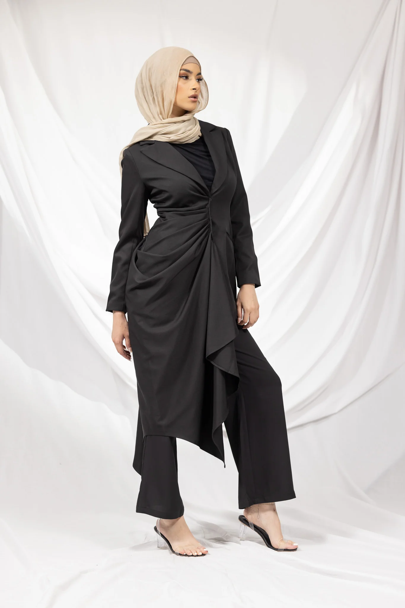 The Crescent Csillia Side Drape Jacket - Image 14