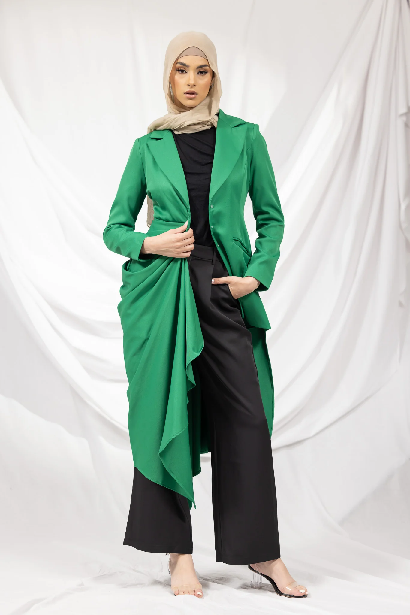 The Crescent Csillia Side Drape Jacket - Image 7