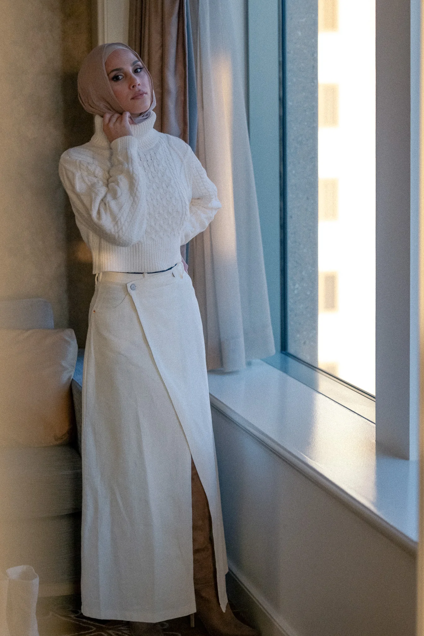 The Crescent Denim Button Wrap Skirt - Image 9