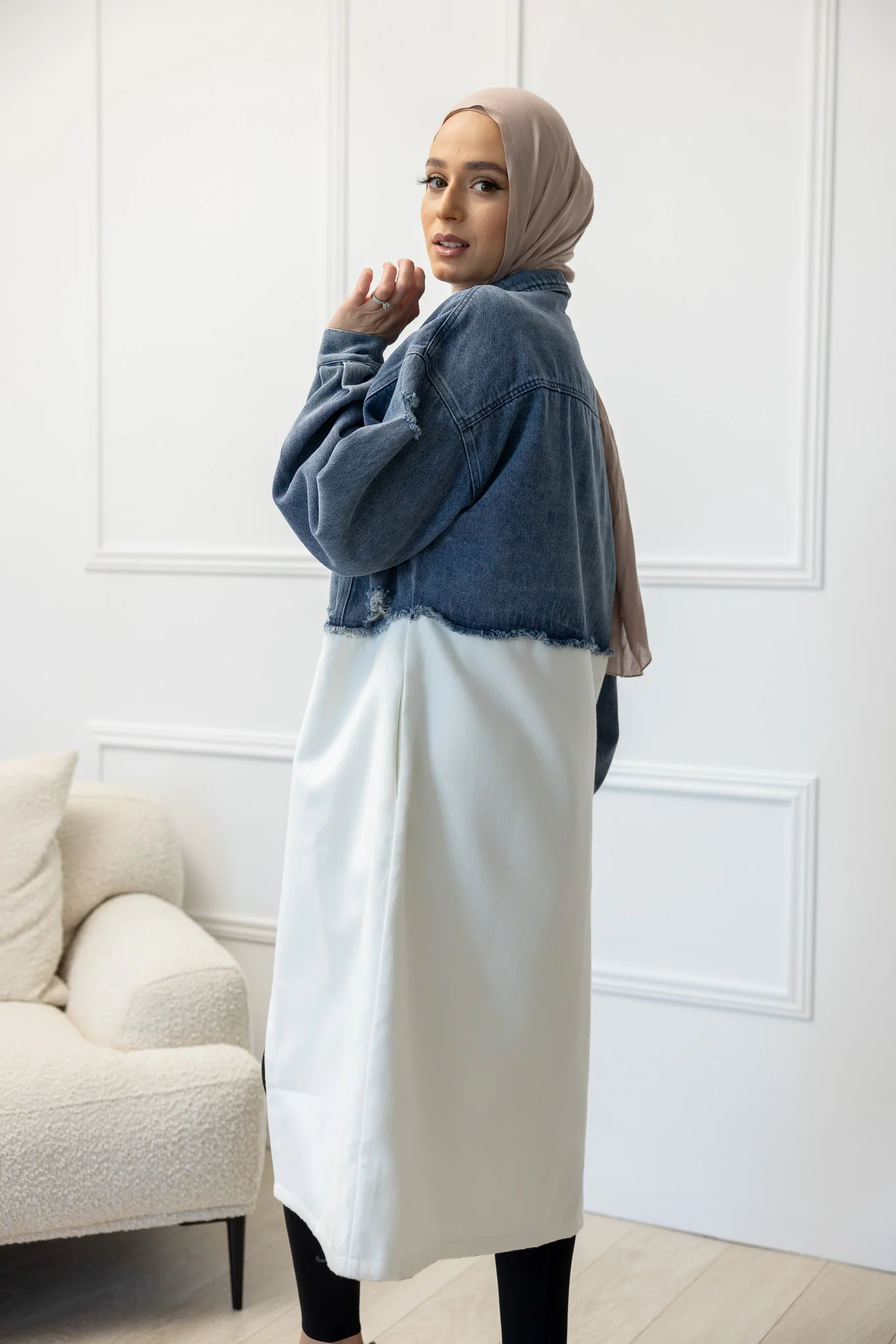 The Crescent Madaio Denim Top Trench Coat - Image 2