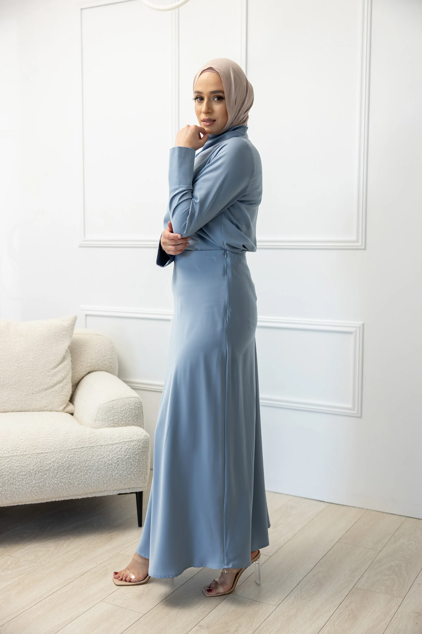 The Crescent Modish Satin Skirt - Light Shades - Image 5
