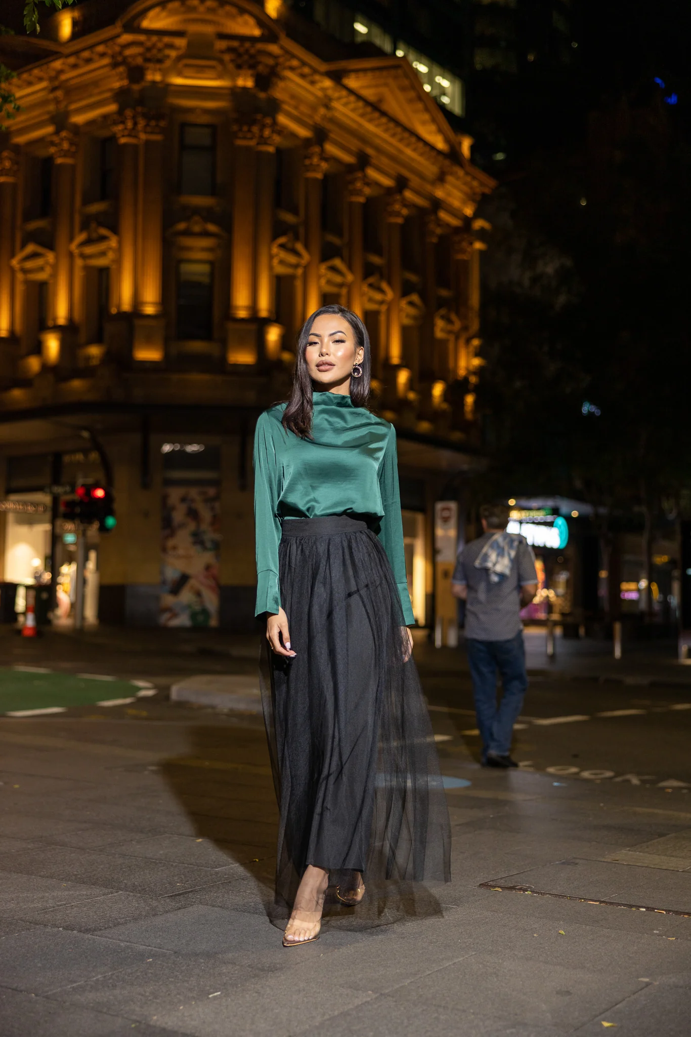 The Crescent Modish Satin Top - Dark Shades - Image 6