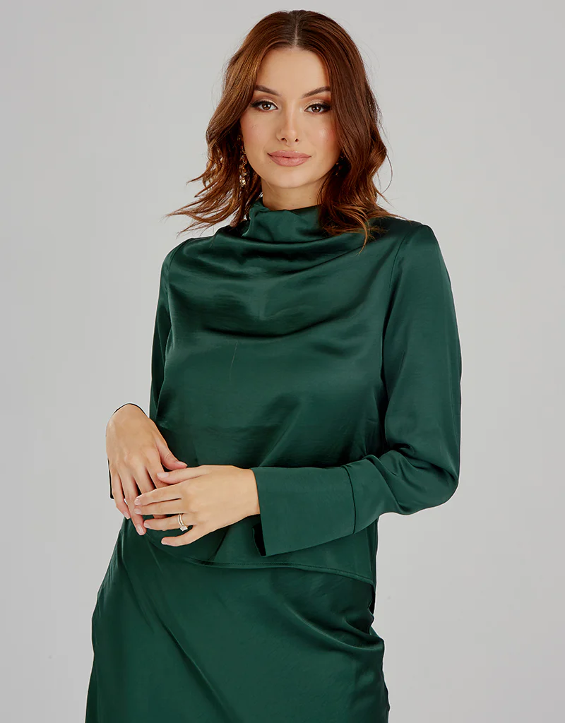 The Crescent Modish Satin Top - Dark Shades - Image 8