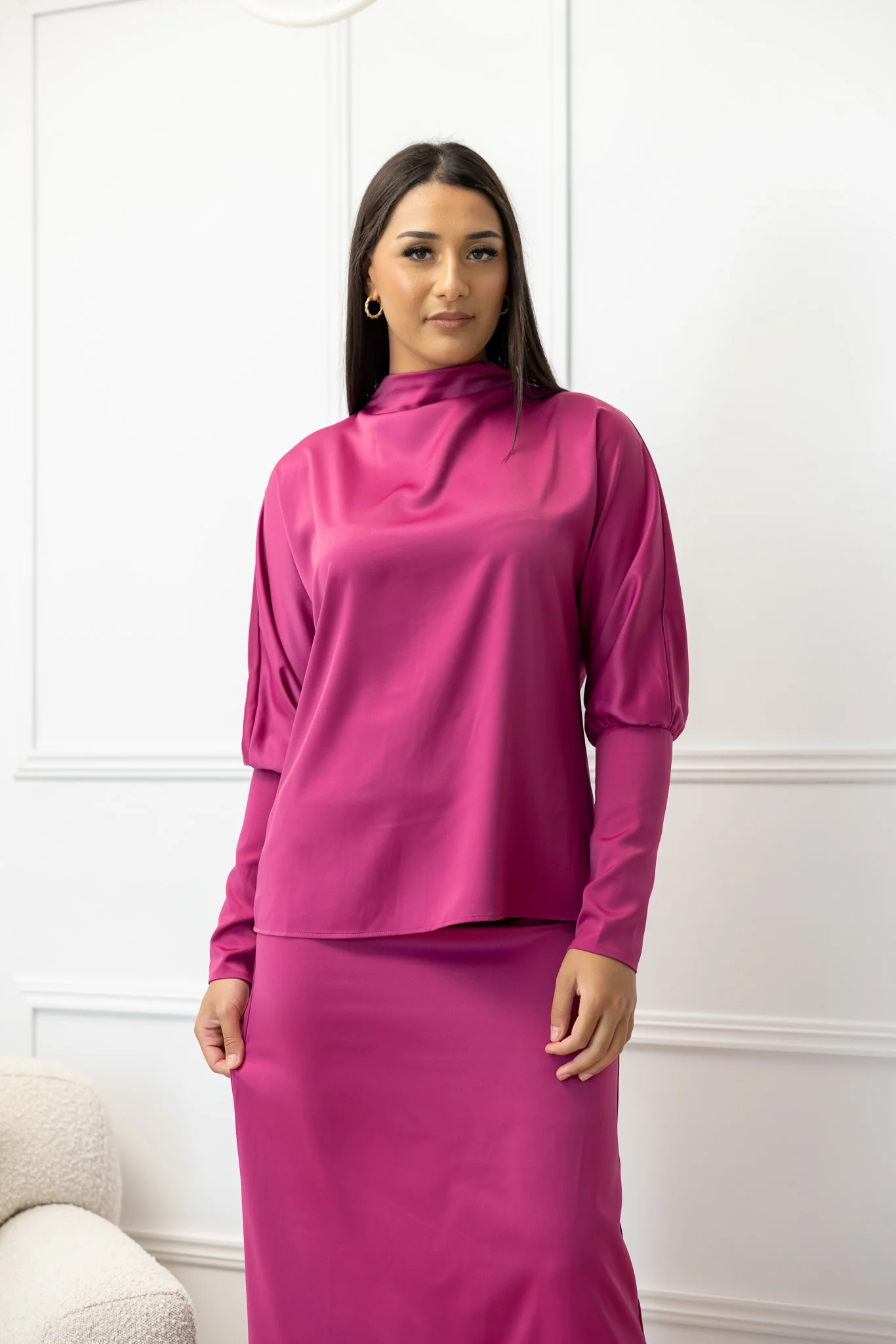 The Crescent Riona Satin Magenta Bundle - Image 3