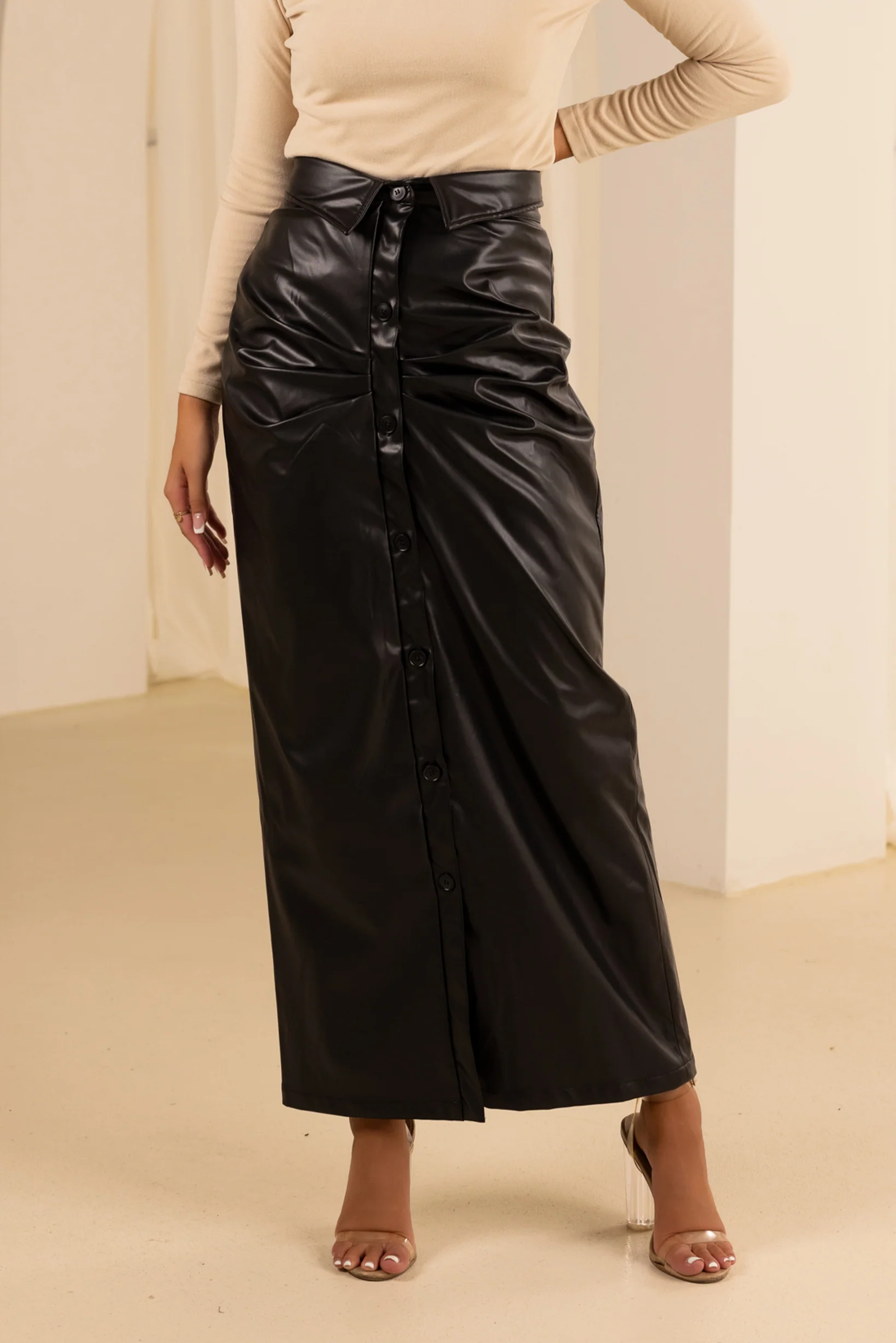 The Grand Esther Leather Skirt - Image 6
