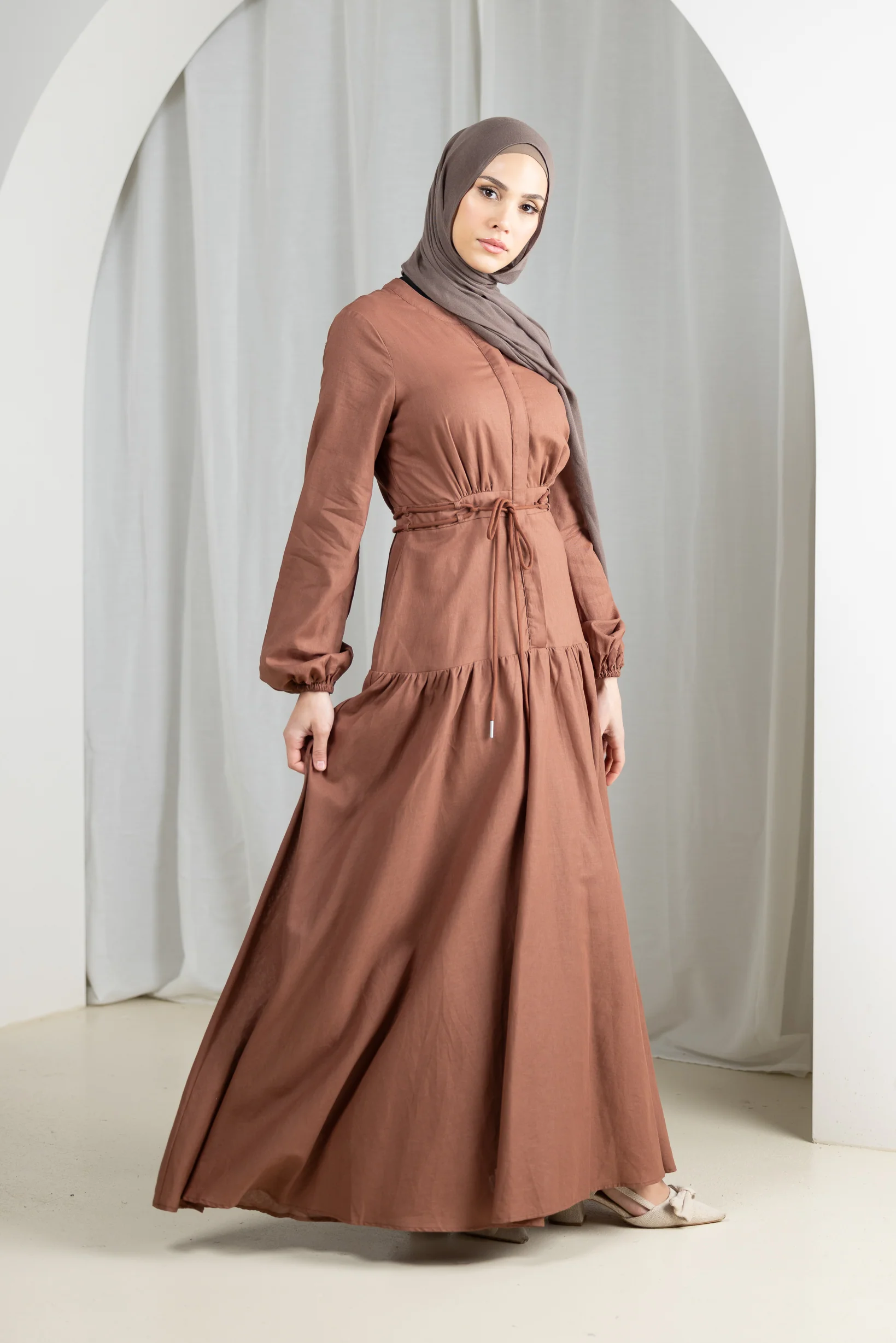 The Grand Rope Detailed Linen Dress - Image 9