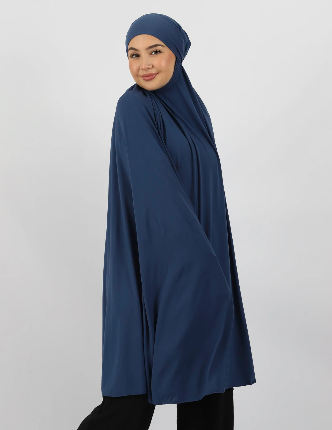 Tie Back Jilbab No Sleeves - Shades of Blue - Image 7