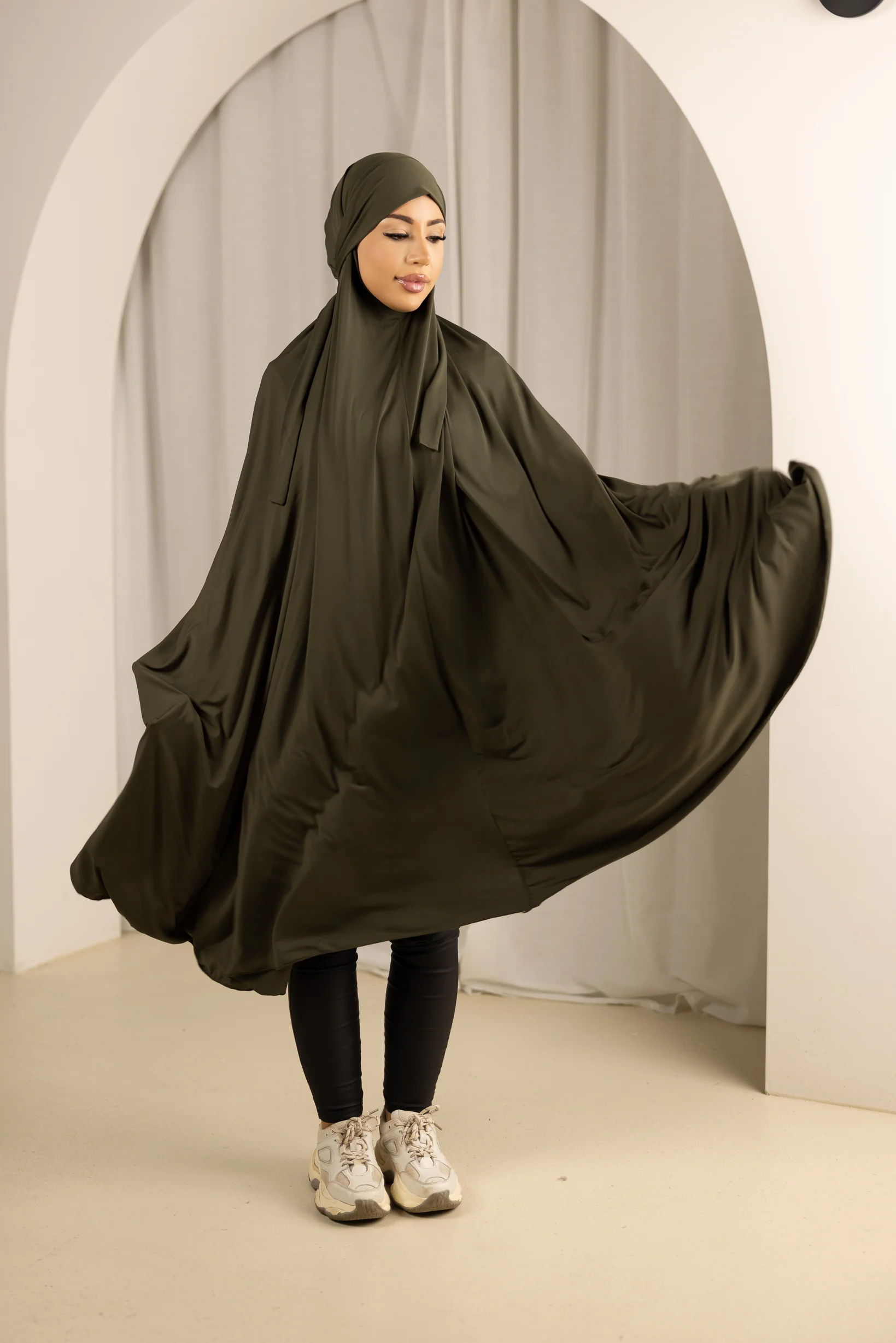 Tie Back Jilbab No Sleeves - Shades of Green - Image 4