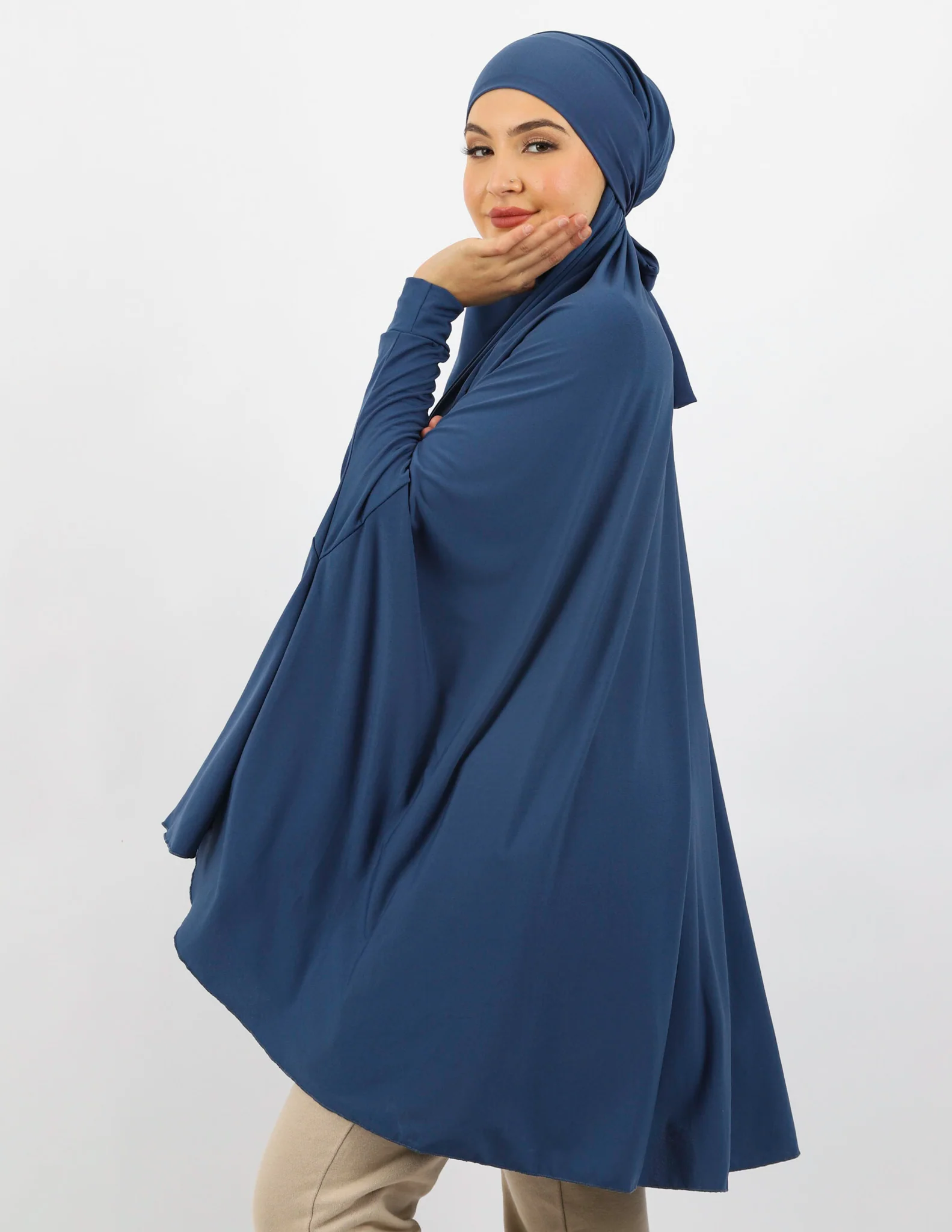 Tie Back Jilbab Sleeves - Shades of Blue - Image 14