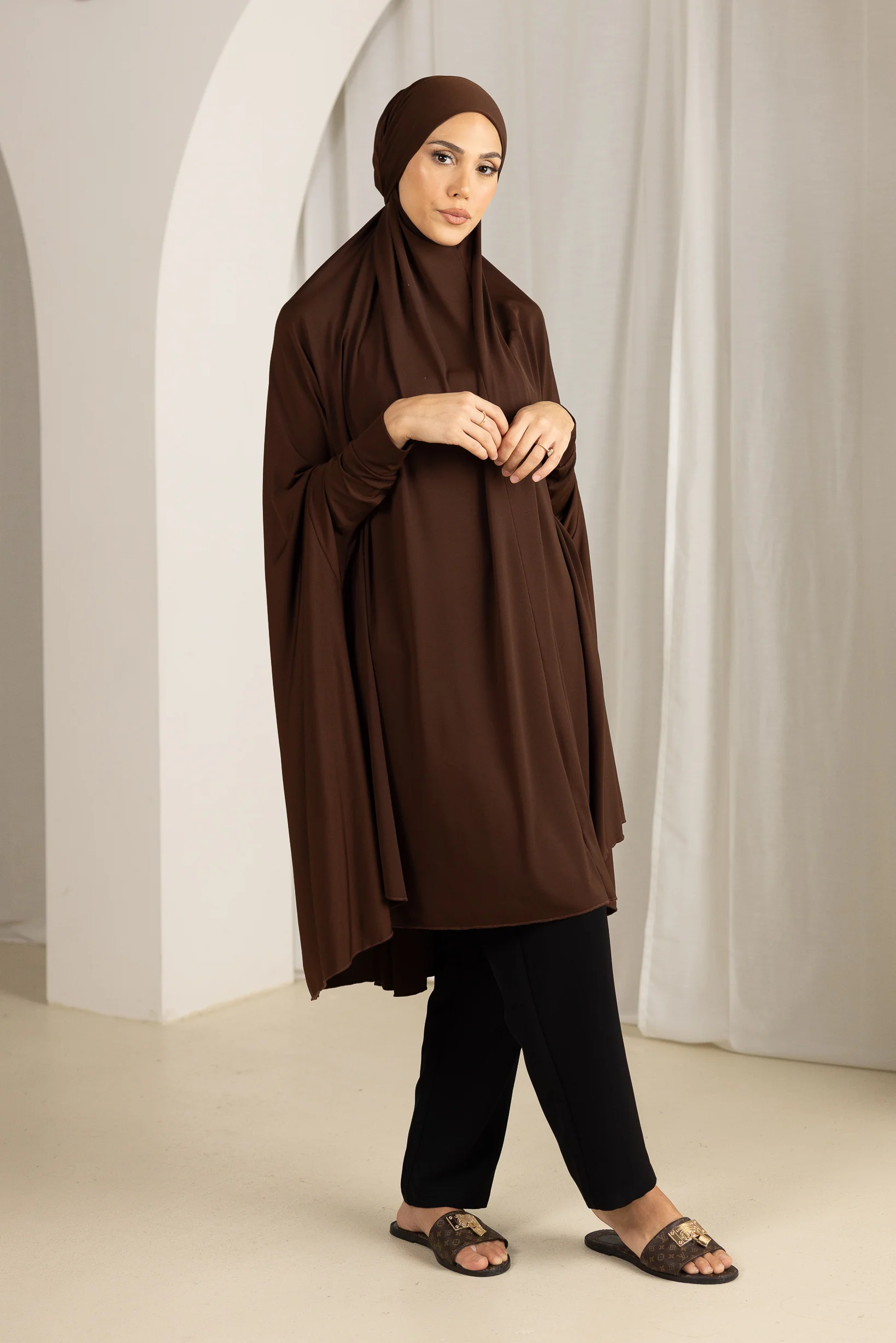 Tie Back Jilbab Sleeves - Shades of Brown - Image 4