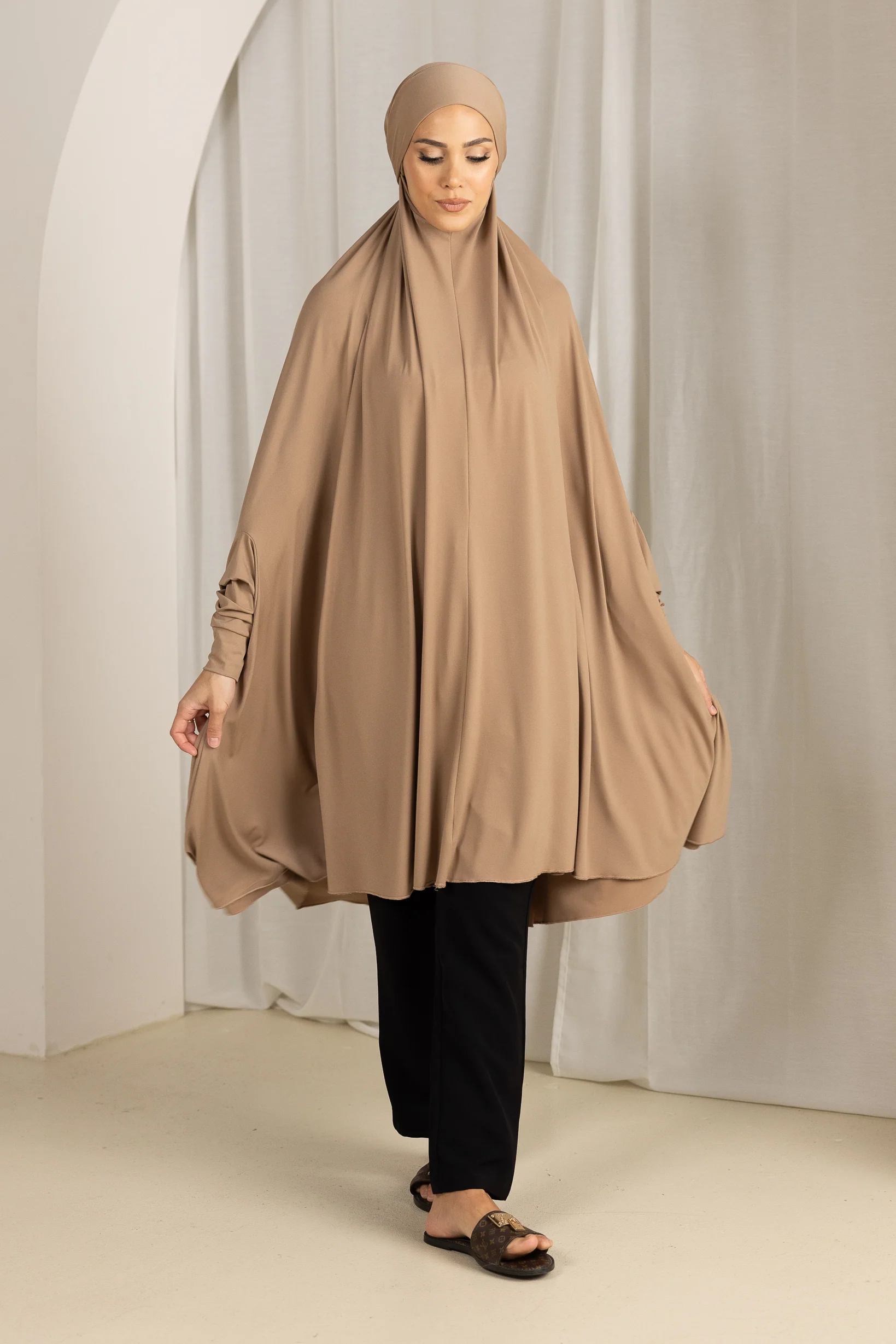 Tie Back Jilbab Sleeves - Shades of Brown - Image 7