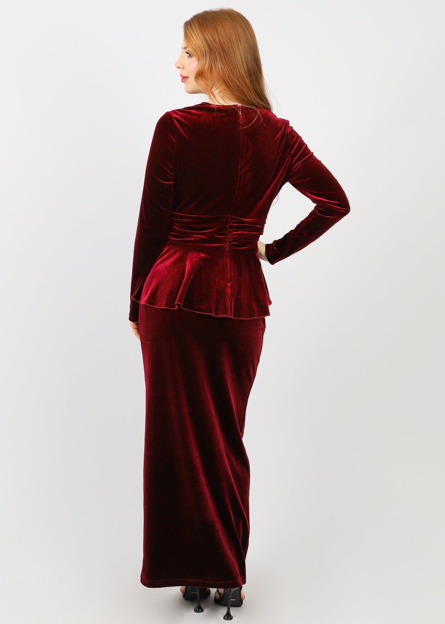 Velvet Peplum Two Pc Set - Image 4