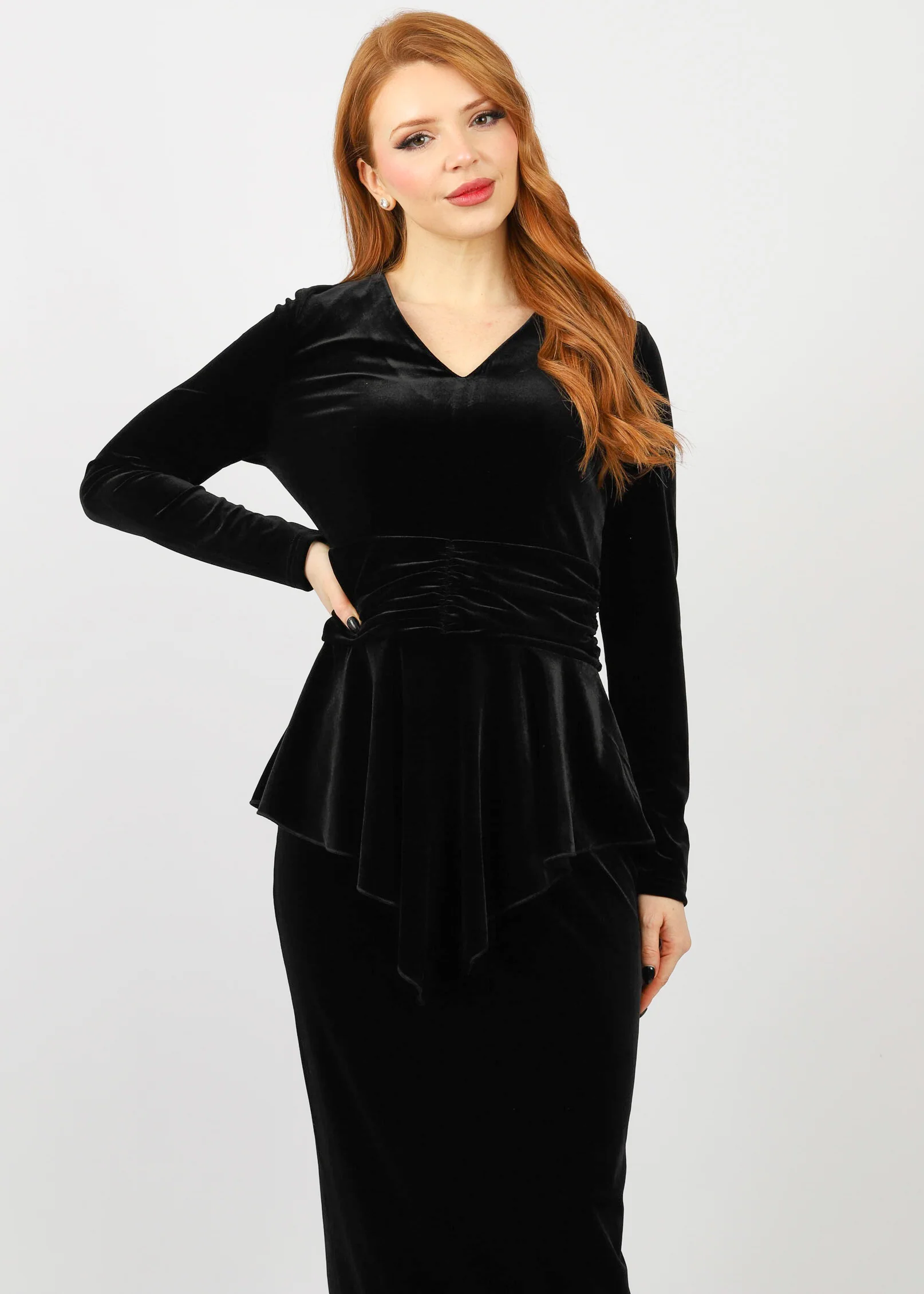 Velvet Peplum Two Pc Set - Image 8