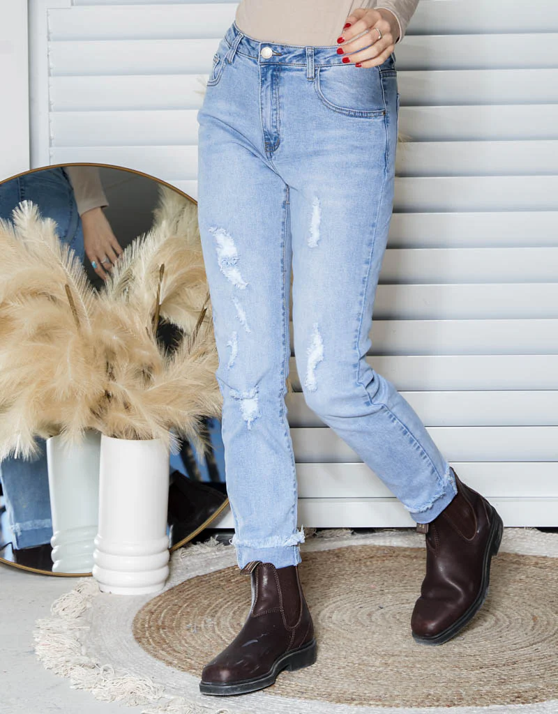 Vintage Wash Distressed Jeans - Image 4