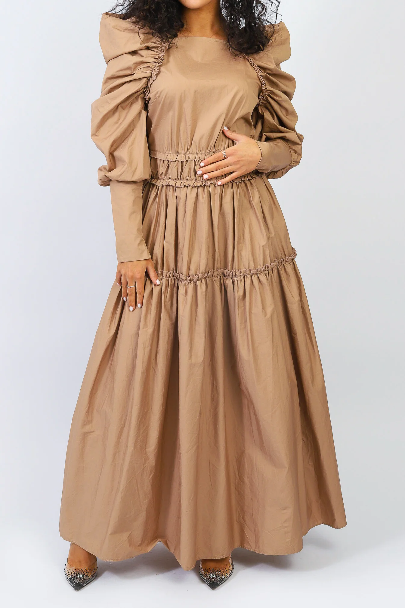 Voluminous Detailed Maxi Dress - Image 2
