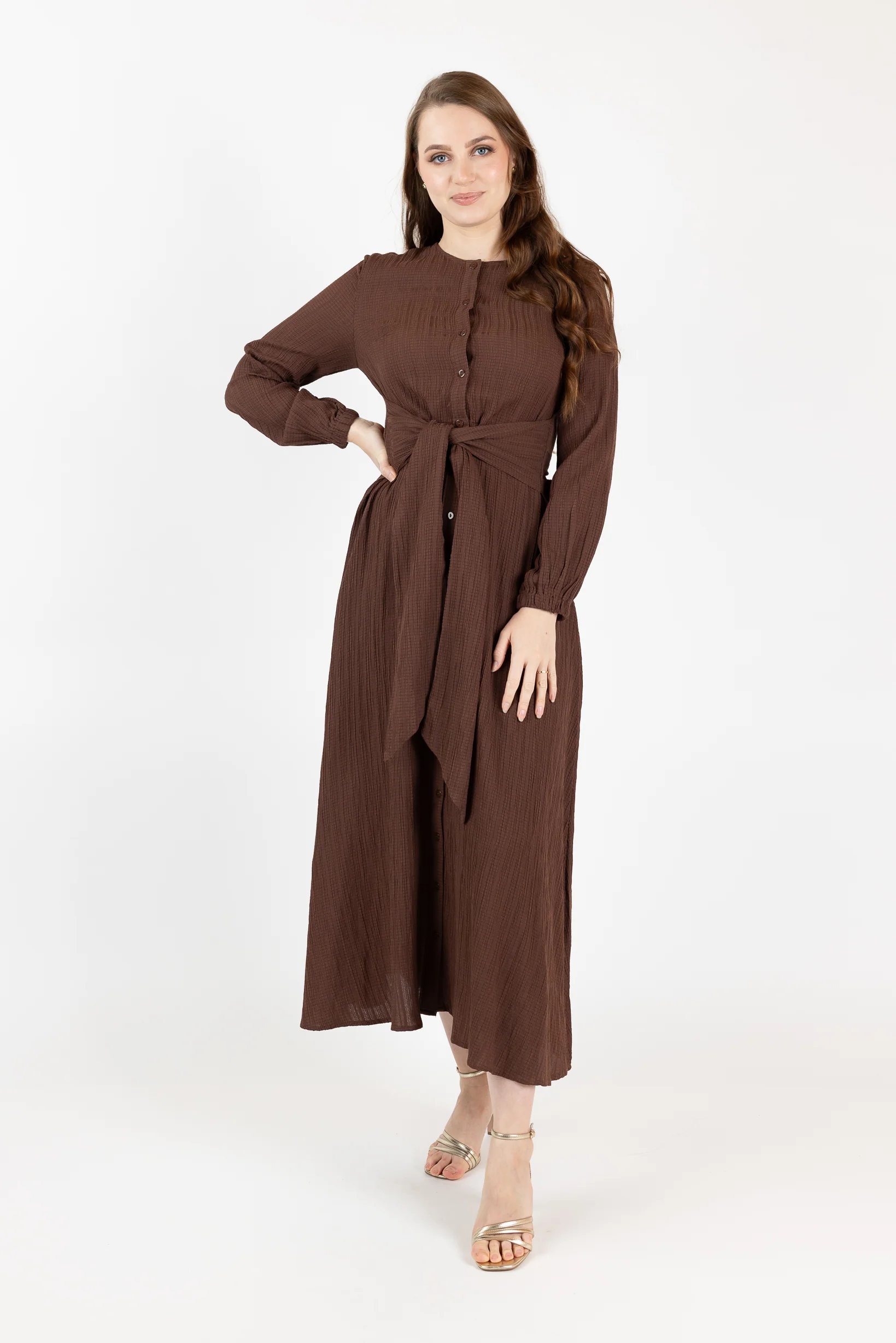 Waist Tie Button Up Dress - Image 13