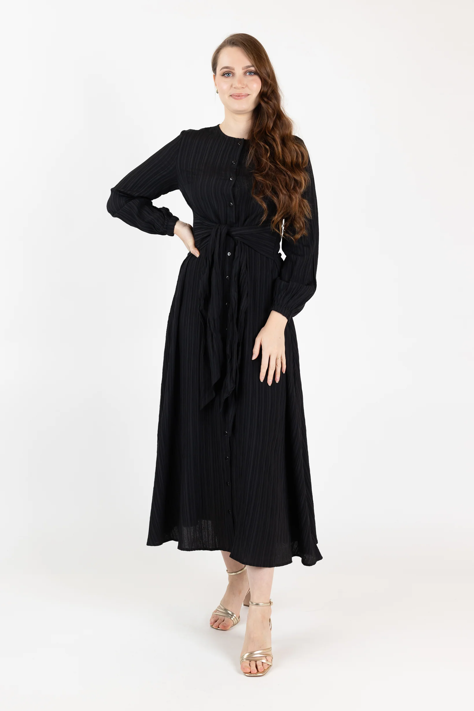 Waist Tie Button Up Dress - Image 17