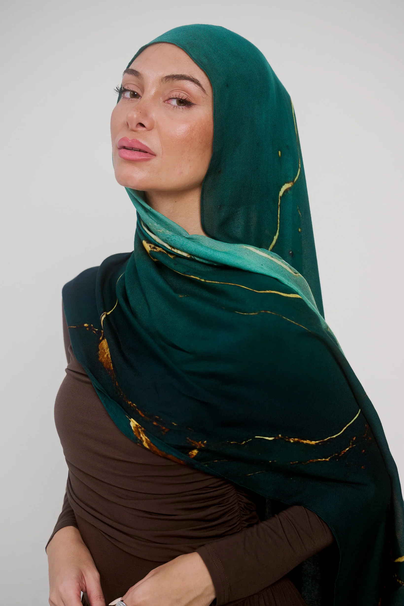 Watermark Modal Shawls - Shades of Dark Green - Image 10