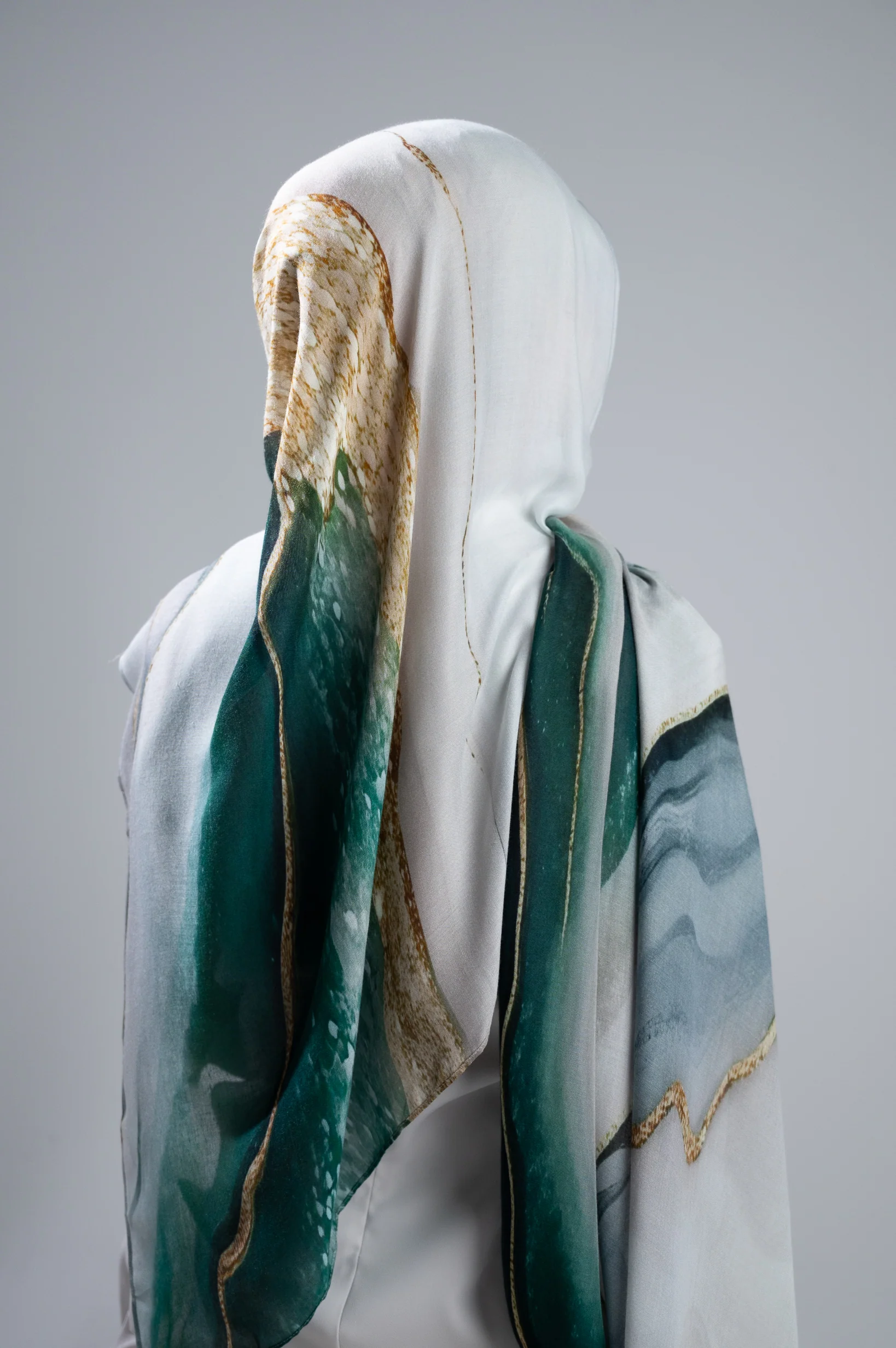 Watermark Modal Shawls - Shades of Dark Green - Image 6