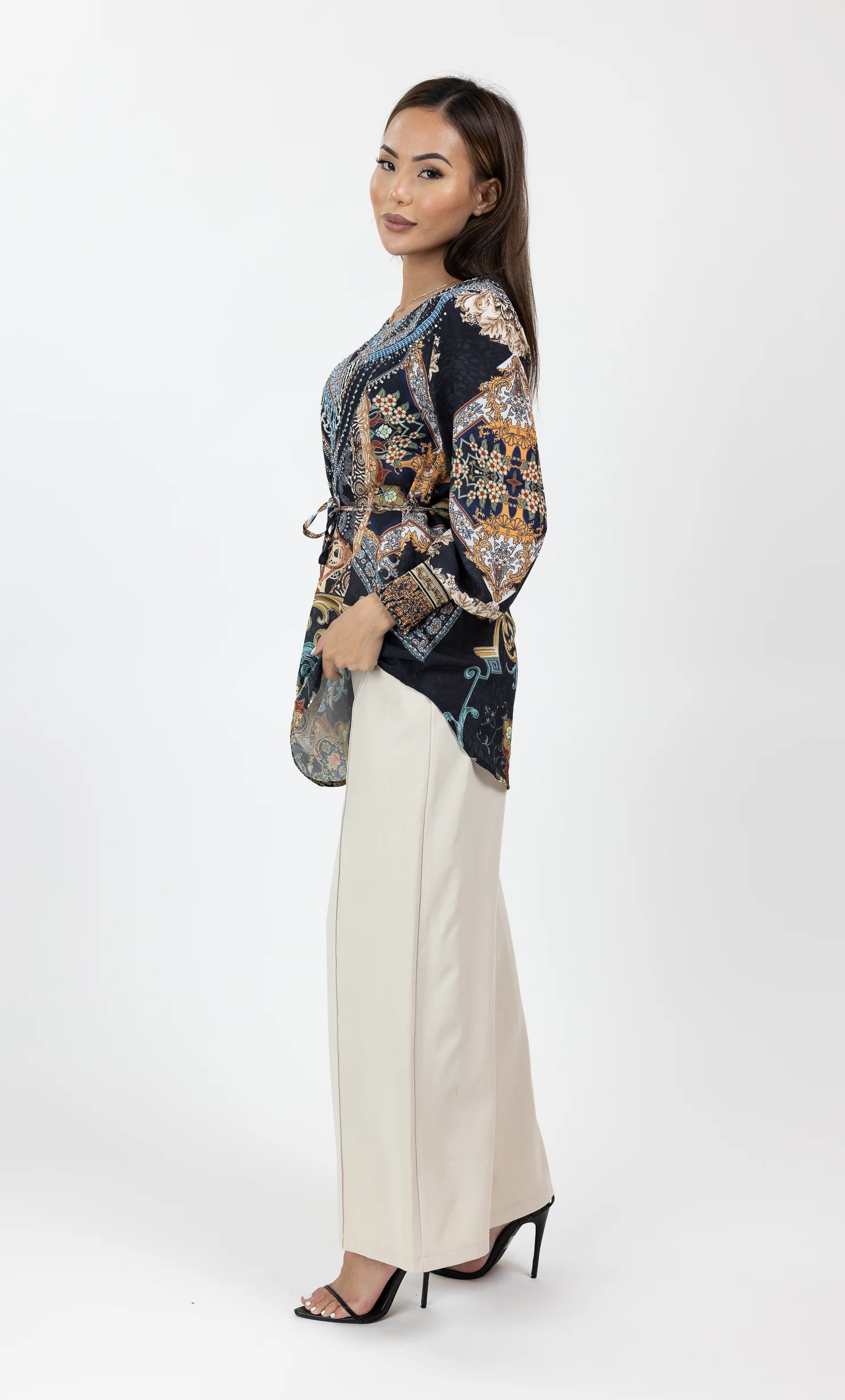 Zayda Beaded Print Top - Image 4